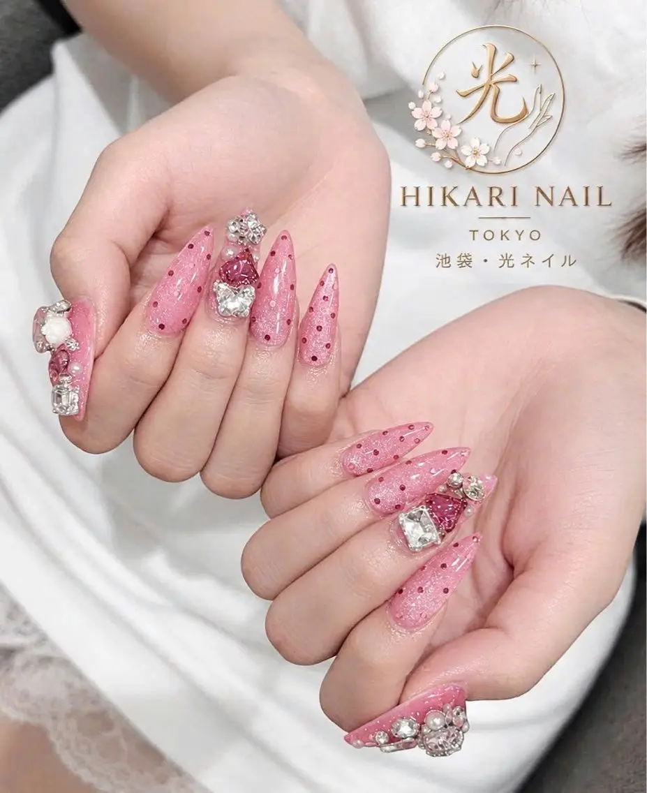 ネイル チークネイル 長さ出し フレンチネイル ガーリー ハロウィン ハンドネイル HikariNail Ikebukuroのネイルデザイン