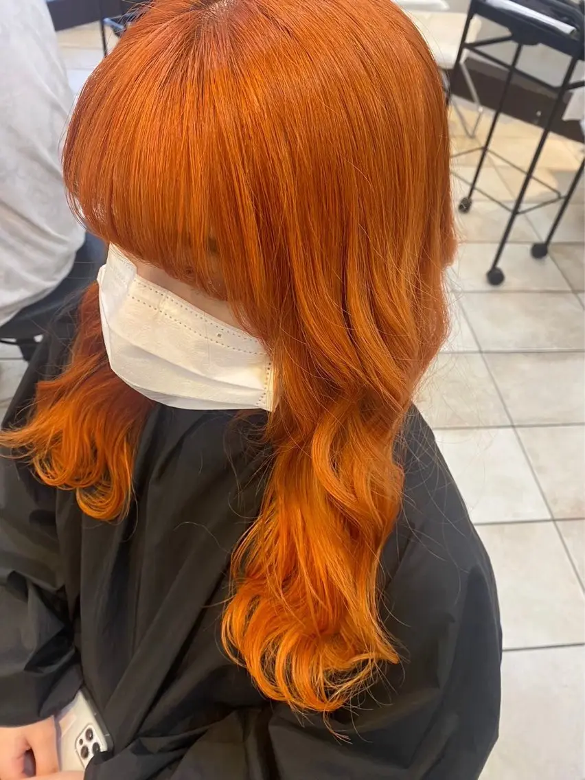 ロング カラー オレンジ 🤍店長 髪質改善 カラー縮毛特化🤍のヘアスタイル