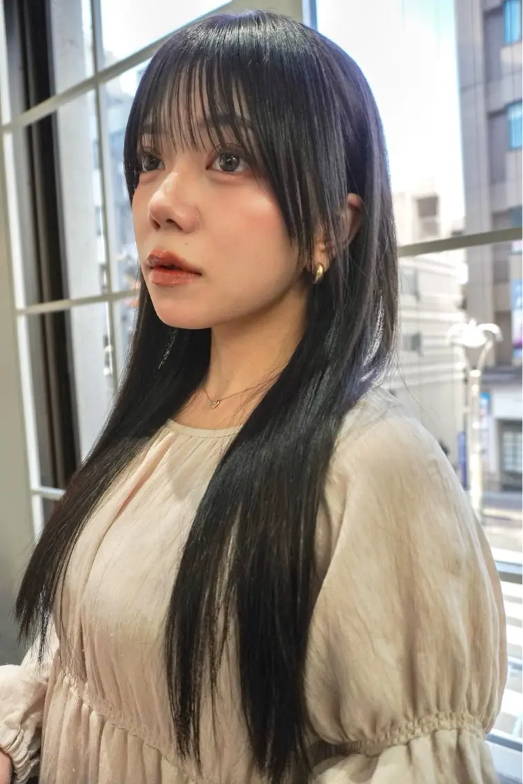 ロング カラー 透明感カラー 顔まわりレイヤー 顔周りカット 韓国風ヘア レイヤーカット カット ヘアカラー トリートメント レイヤー/似合わせ TAKUYAのヘアスタイル
