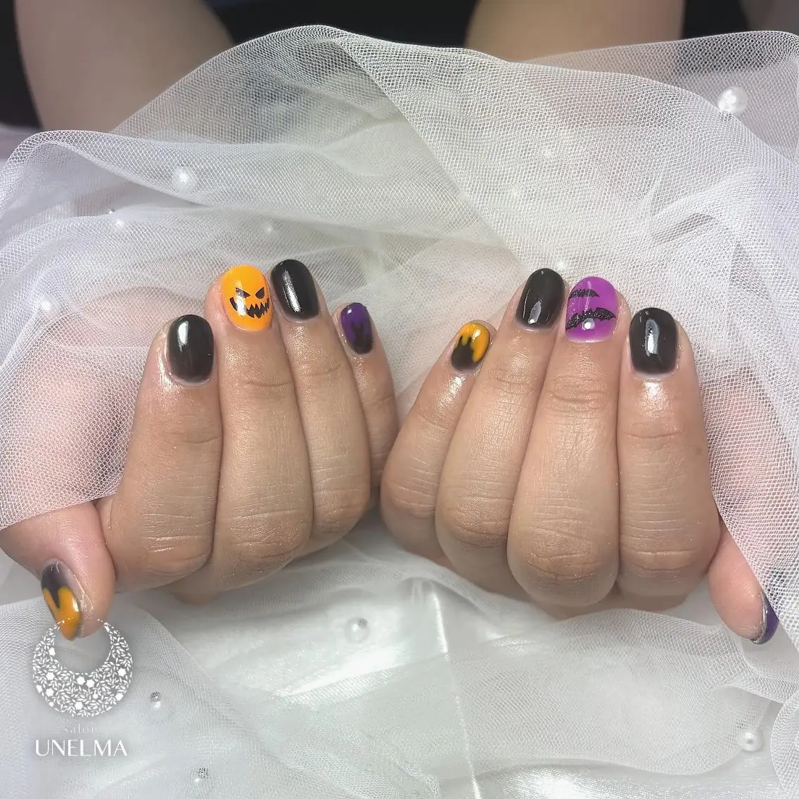 ネイル アートネイル ハロウィン ハンドネイル りとるうねるま （UNELMA）のネイルデザイン