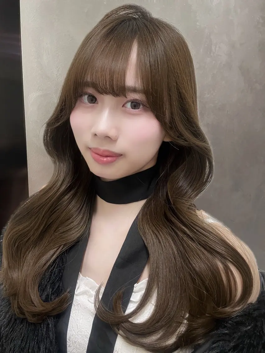 ロング カラー ヘアアレンジ 韓国風ヘア ヘアカラー 清水 那央のヘアスタイル