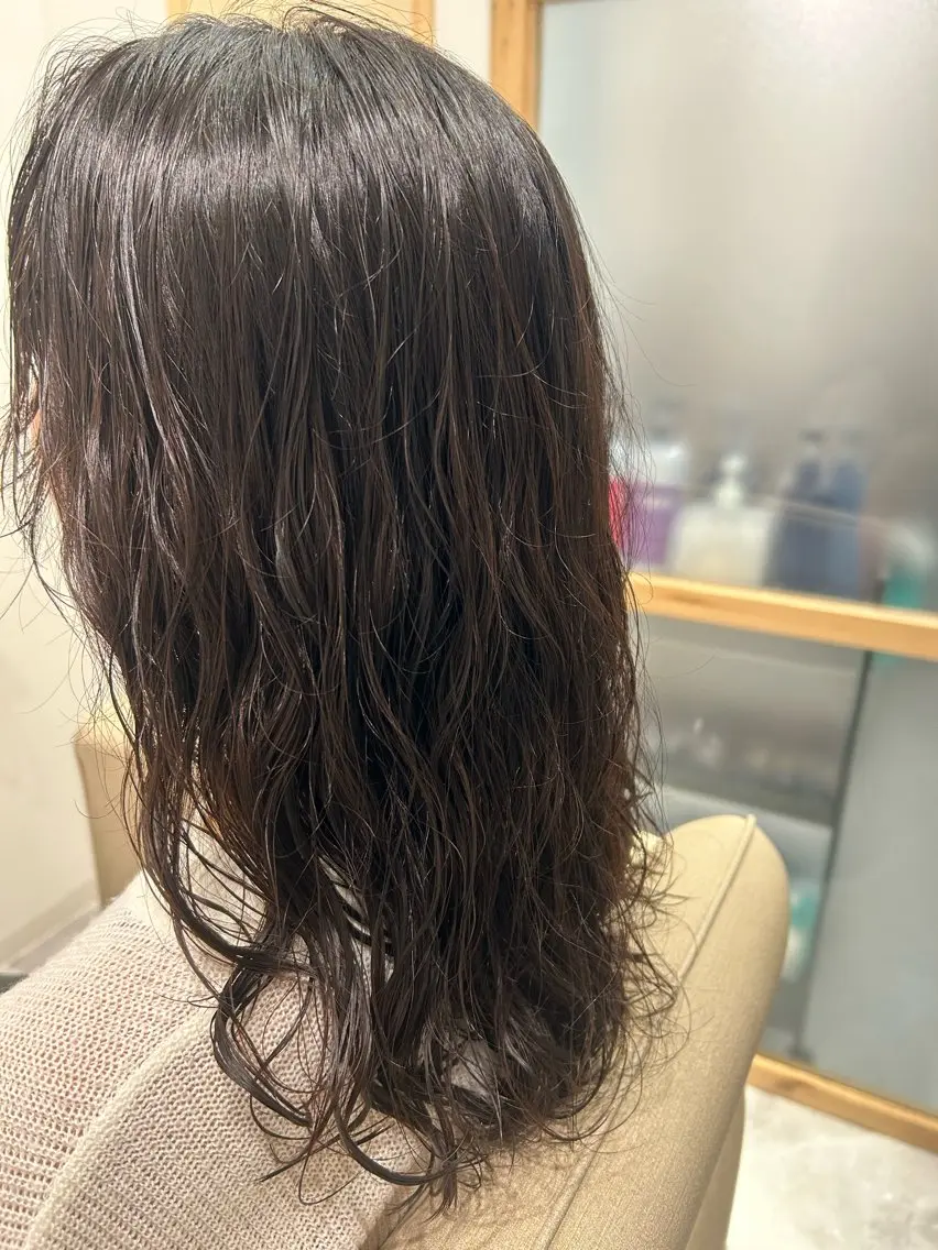 セミロング パーマ セミロングパーマ カット パーマ トリートメント aster/ボブ/ 髪質改善/岡田 愛理のヘアスタイル