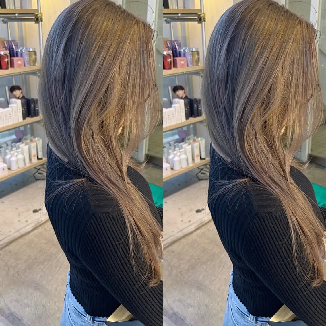 ロング カラー ヘアカラー yoriダブルカラー 代表すがわらのヘアスタイル