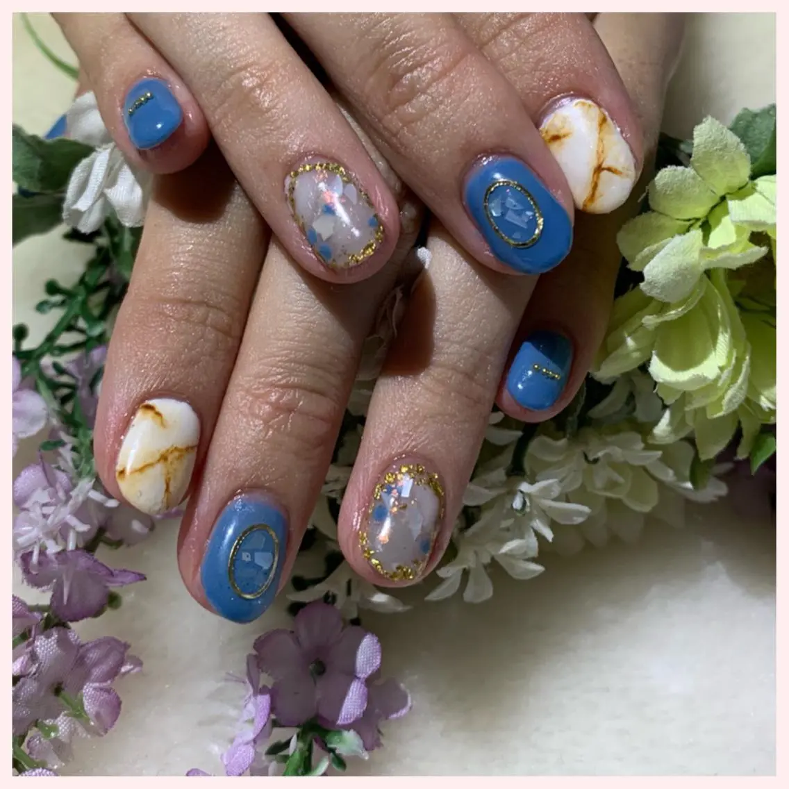 ネイル ブルー Ogasawara Tokikaのネイルデザイン
