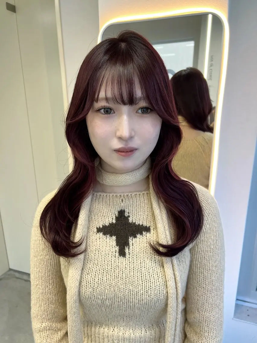セミロング カット ヘアカラー トリートメント maya🇰🇷韓国 レイヤー/顔まわりのヘアスタイル