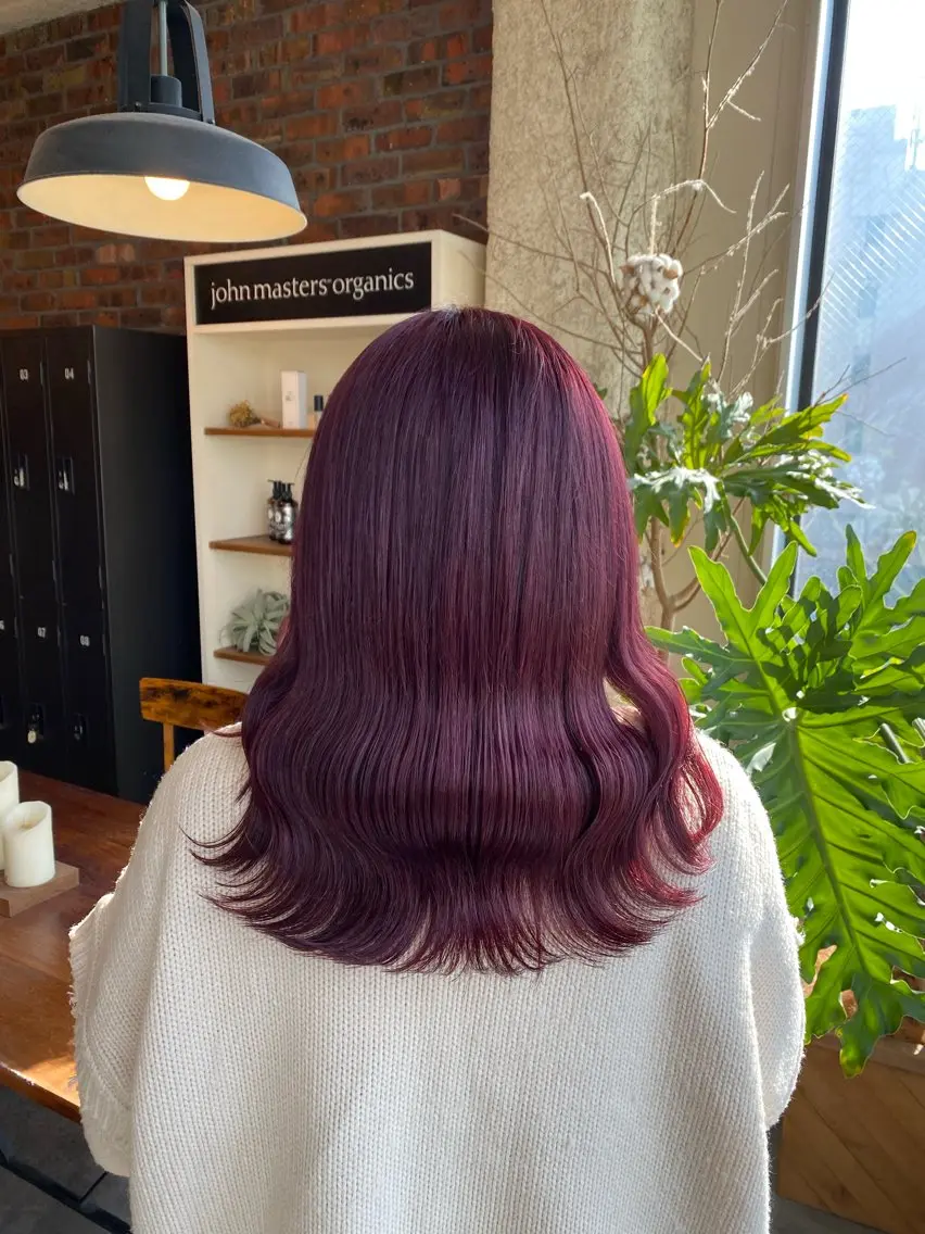 ミディアム カラー レッドカラー the BRIDGE 加藤みのりのヘアスタイル