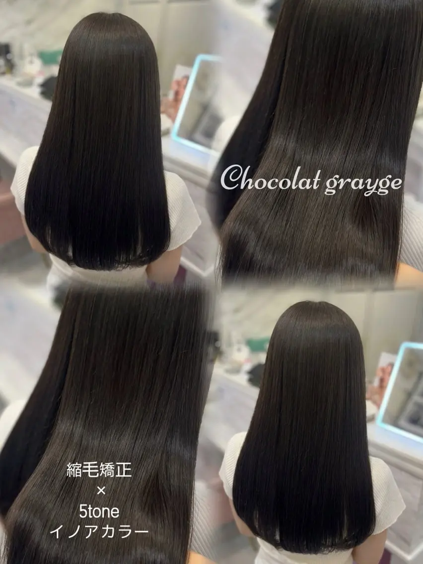 ロング カット ヘアカラー 縮毛矯正 トリートメント 韓国🎀レイヤー/艶 髪/縮毛矯正/ユリナのヘアスタイル