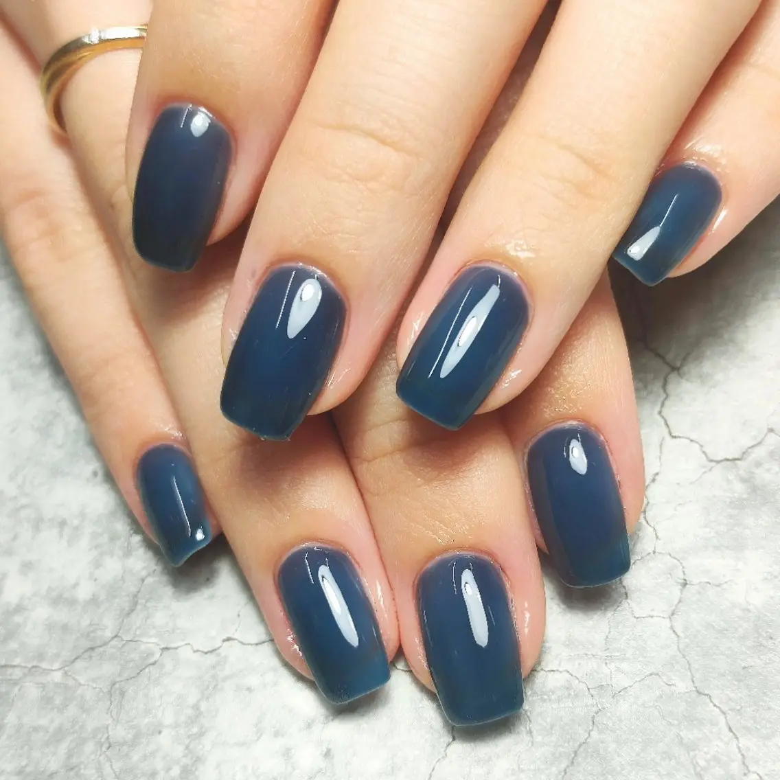ネイル クリアネイル ネイビー ハンドネイル 個人サロン saltnailのネイルデザイン