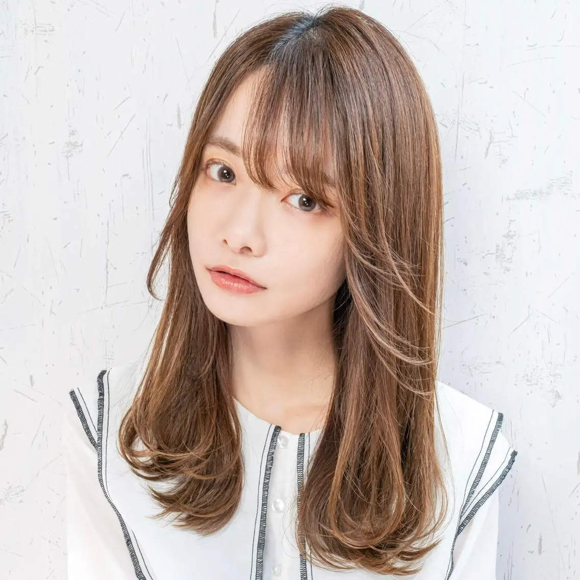 セミロング ヘアカラー トリートメント 新宿/韓国風レイヤー 髪質改善/渋谷直樹のヘアスタイル