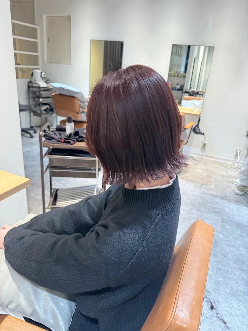 ショート カラー ブリーチ ラベンダーカラー ブリーチなしカラー ピンクカラー ピンクラベンダー カット ヘアカラー トリートメント オスズ 🎀´-のヘアスタイル