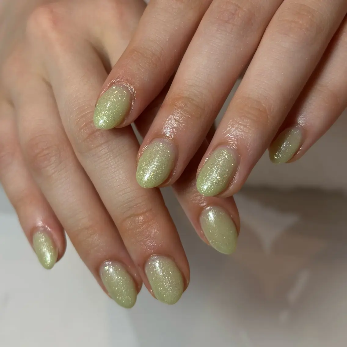 ネイル ラメ(グリッター) ハンドネイル WHITE NAIL ひなたのネイルデザイン