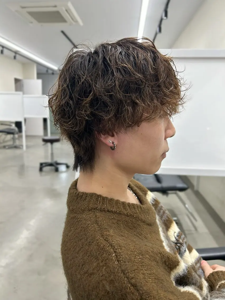 ショート パーマ メンズ メンズパーマ カット パーマ 濱川 麻帆のヘアスタイル
