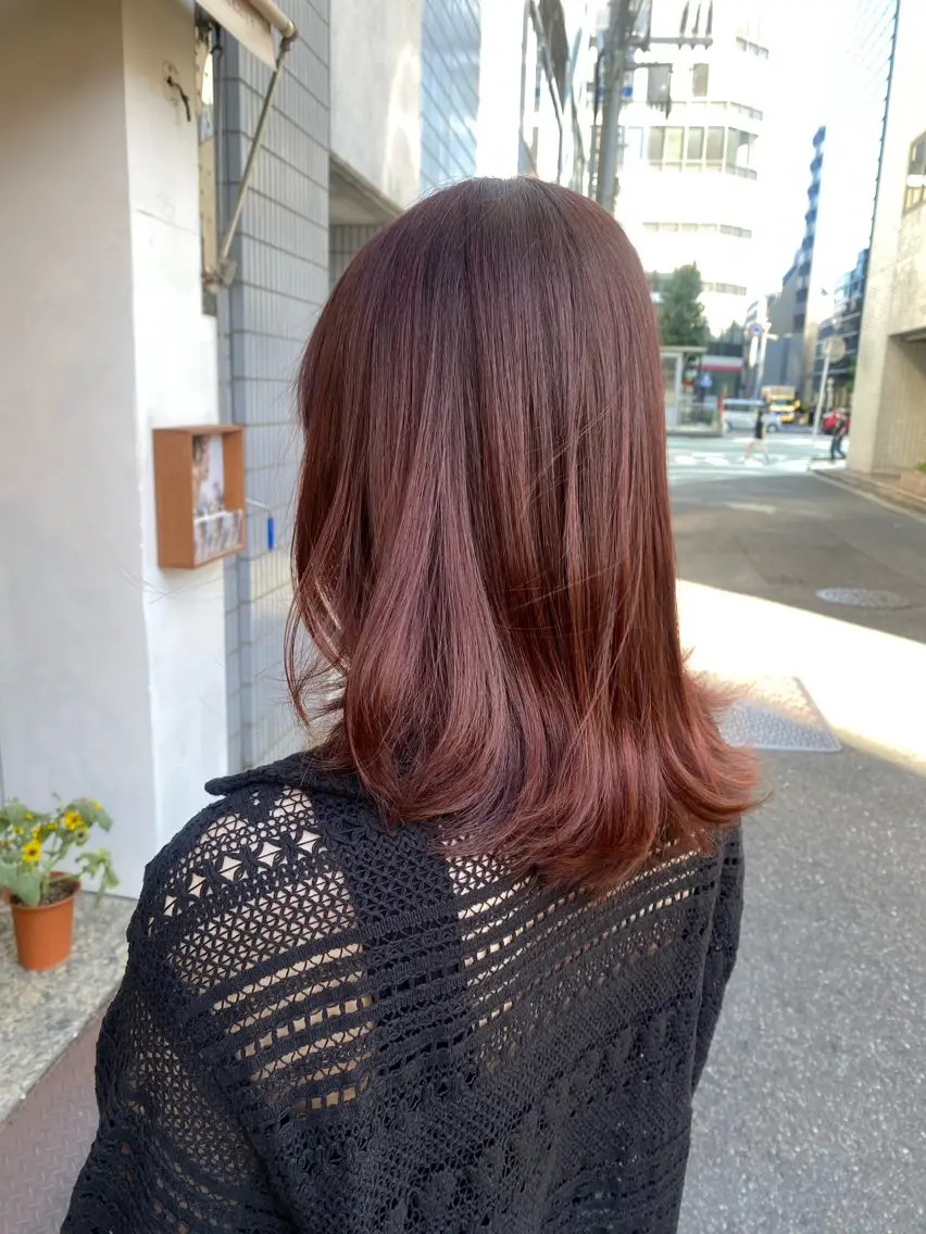 ミディアム カラー カット ヘアカラー 安永 涼のヘアスタイル