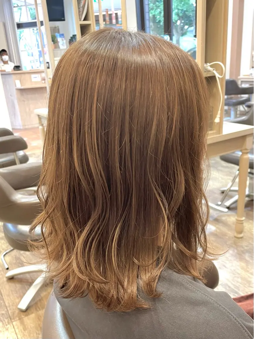 ミディアム カラー ベージュカラー ミルクティーベージュ メンズパーマ🌀/ 中村郁未のヘアスタイル