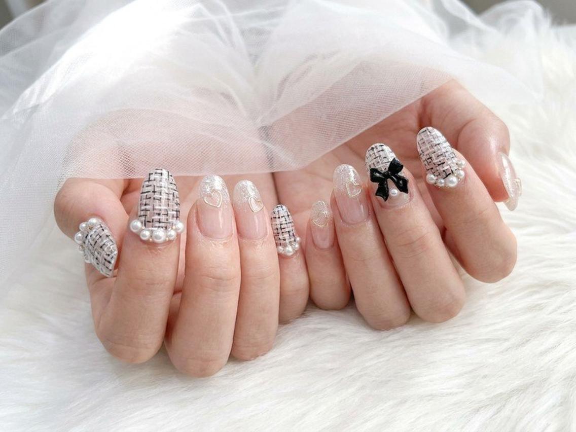 ネイル ツイードネイル ハンドネイル Lili Nail Studio西荻窪店のネイルデザイン