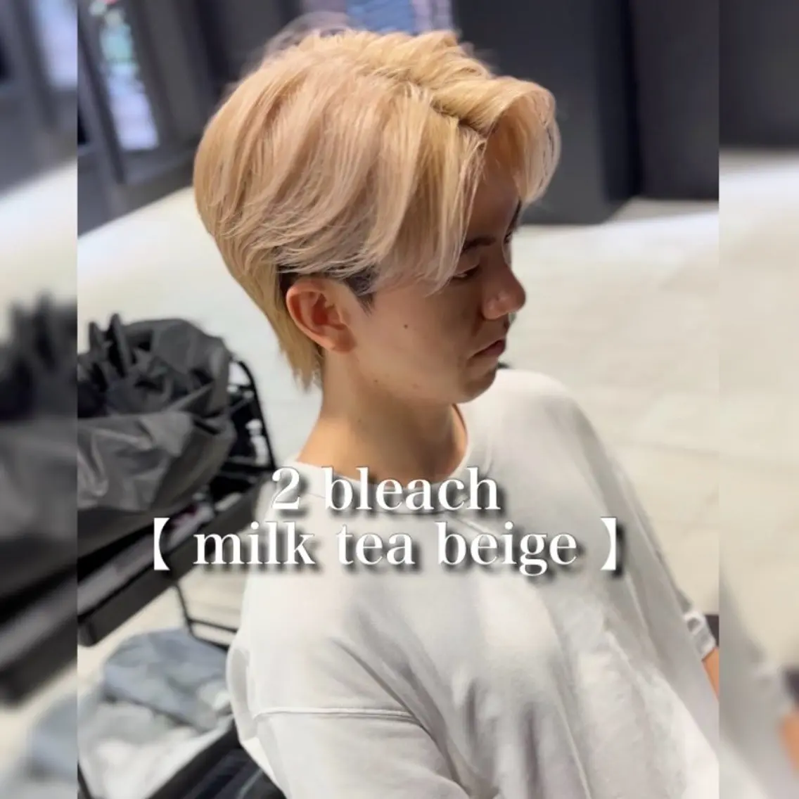 ミディアム カラー メンズ ミディアムパーマ メンズブリーチ センターパート フェザーパーマ メンズハイトーン カット ヘアカラー メンズカラー支持率 No.1【心斎橋】のヘアスタイル