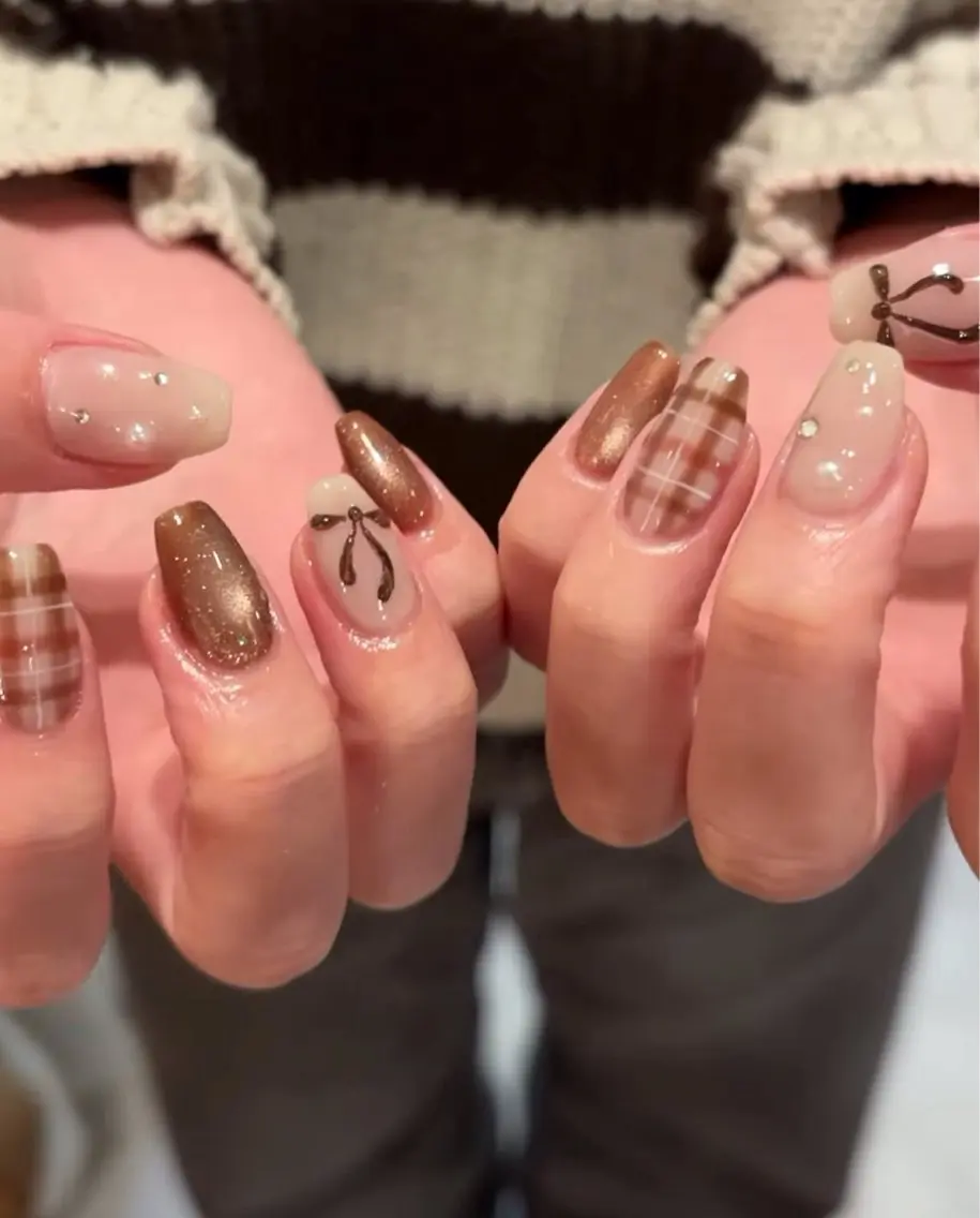 ネイル YumiNail 長さだし&ハンドケアのネイルデザイン