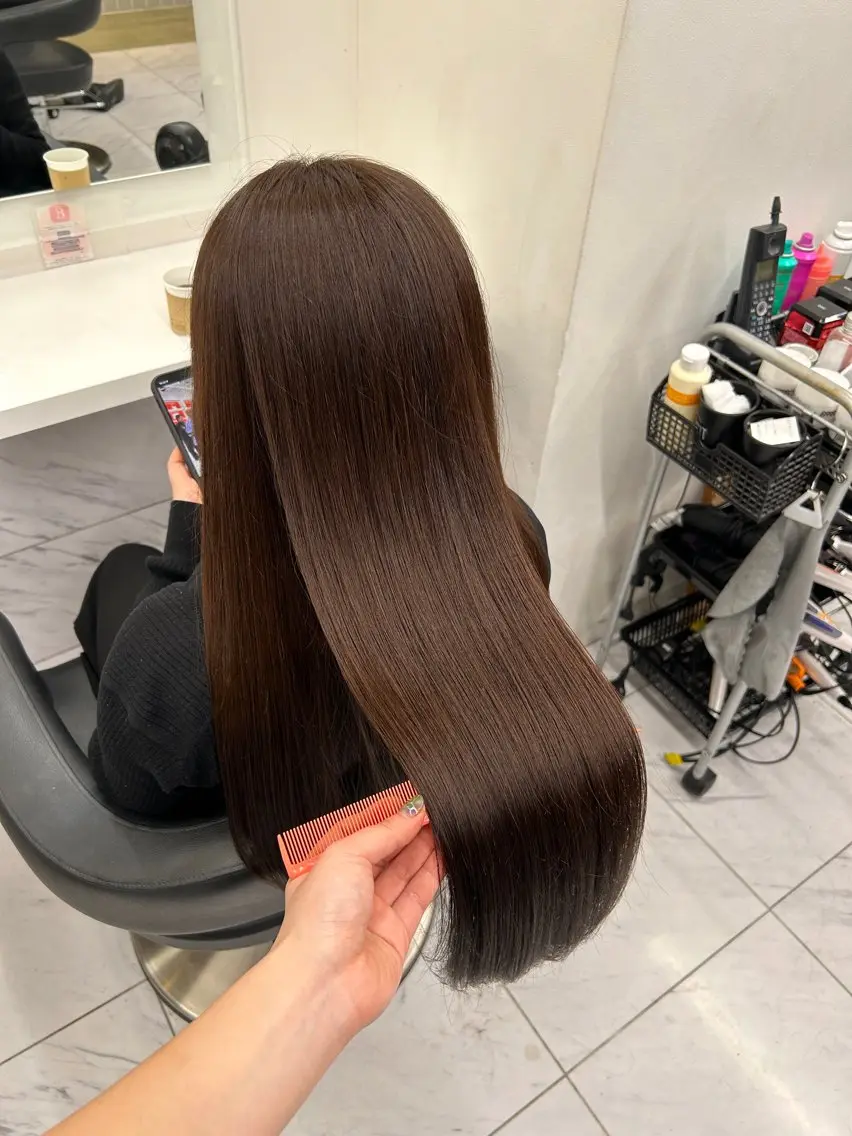 ロング カラー パーマ ヘアアレンジ カット ヘアカラー トリートメント 🥯縮毛/レイヤー/ ベージュヘア🥯のヘアスタイル