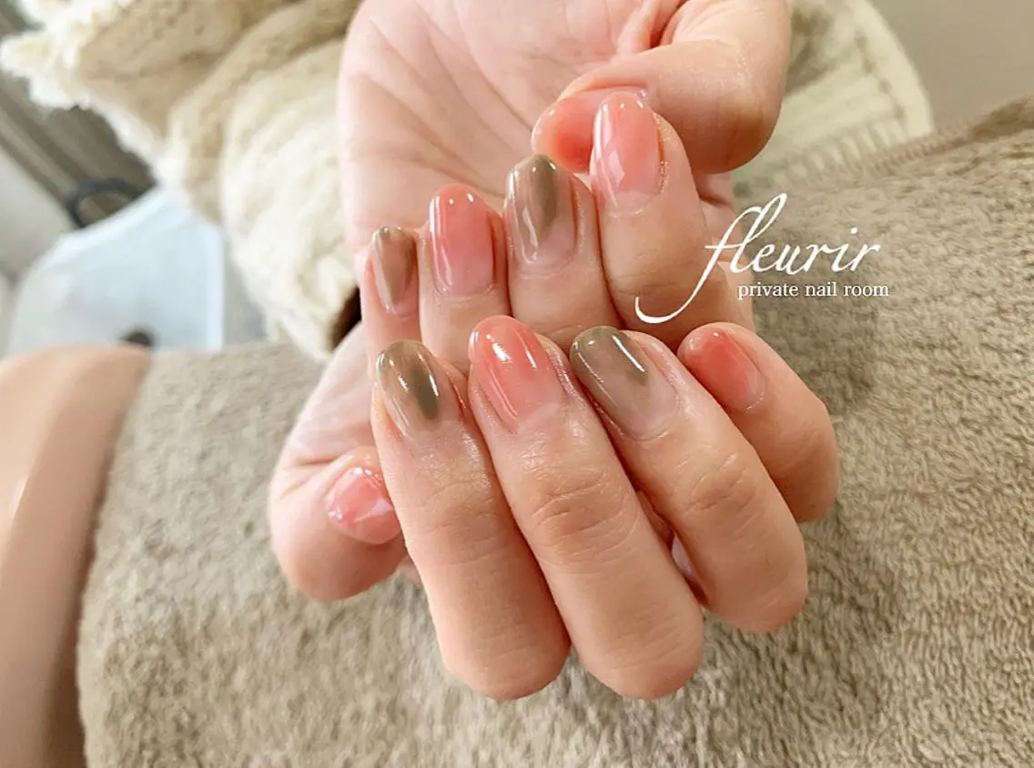 ネイル ラメ(グリッター) 大理石ネイル(マーブル) ニュアンスネイル シンプルネイル フルリール 【プライベートサロンのネイルデザイン