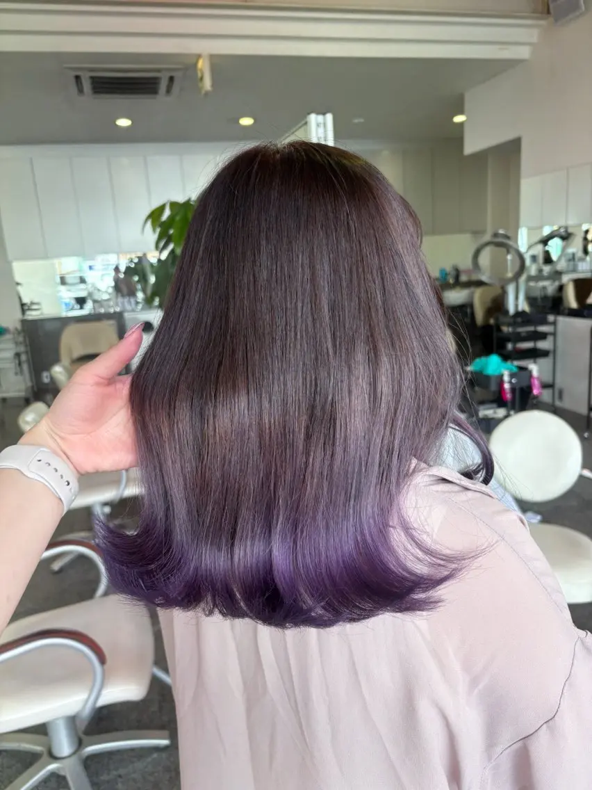 ミディアム カラー ブリーチ ラベンダーカラー ヘアカラー トリートメント ハイトーン/ブリーチ 🤍足立里湖のヘアスタイル