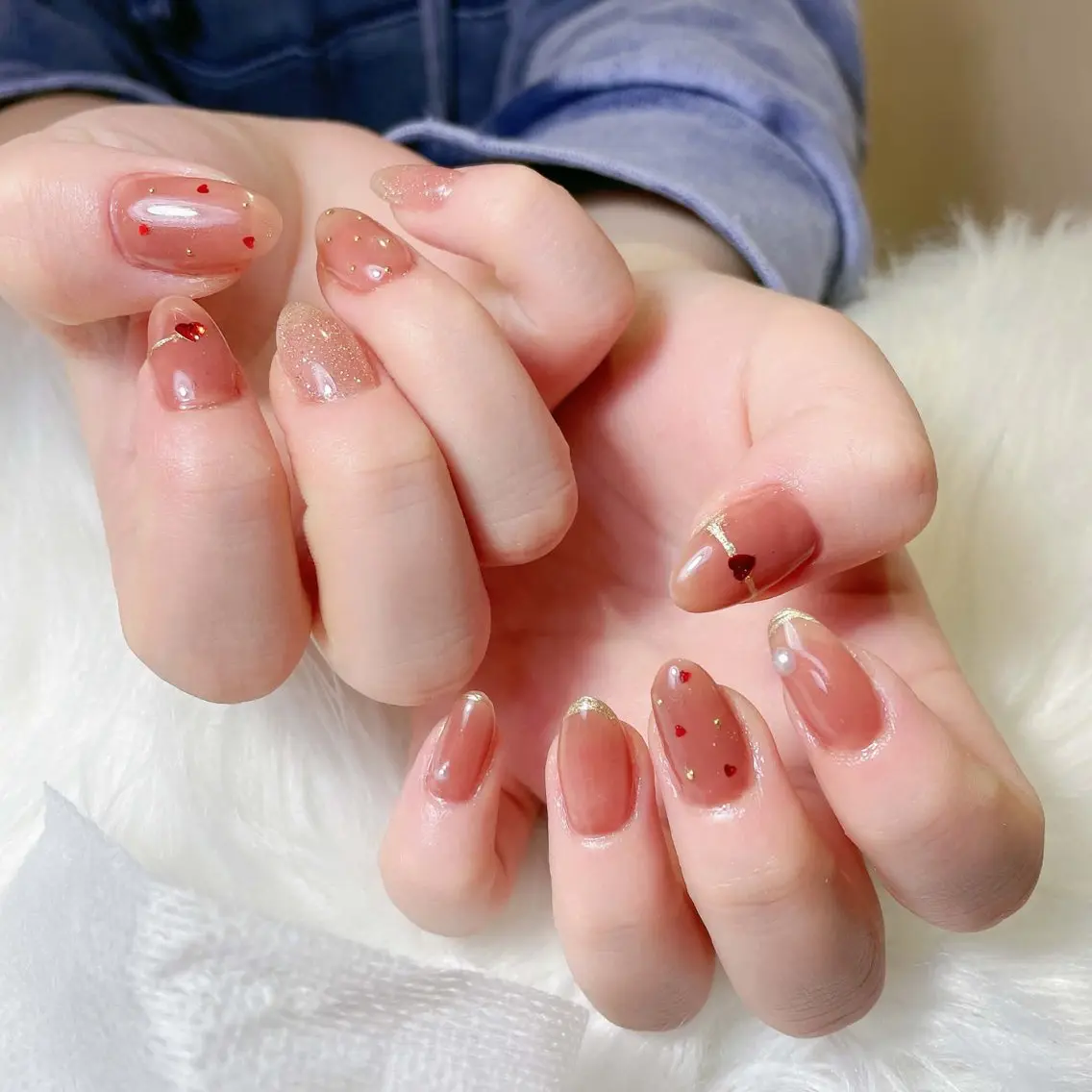 ネイル 長さ出し フレンチネイル グラデーション 韓国ネイル マグネットネイル ハンドネイル Lannie nailのネイルデザイン
