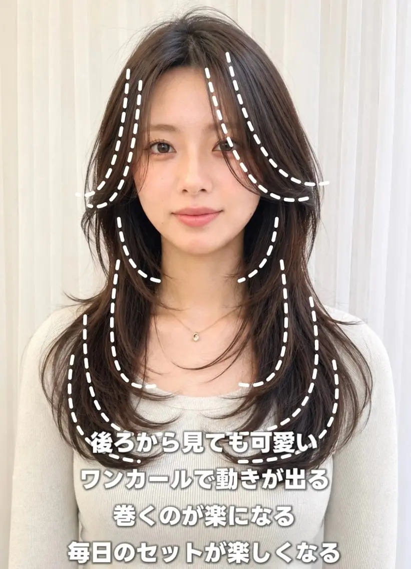 ロング カラー カット ヘアカラー トリートメント ヘッドスパ 💎レイヤー/韓国 💎石戸谷のヘアスタイル