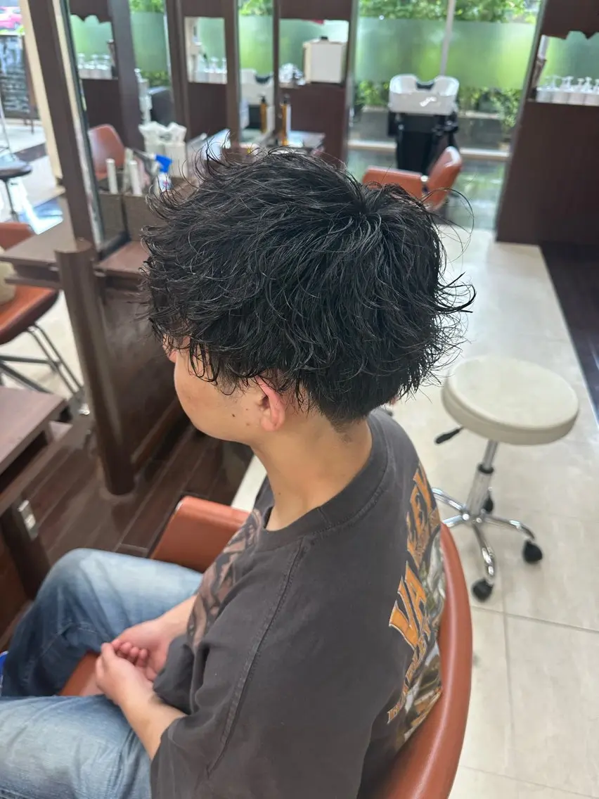 ショート カラー パーマ メンズ メンズパーマ カット パーマ ヘアセット 毎月230人担当/ メンズヘア/清和武虎のヘアスタイル