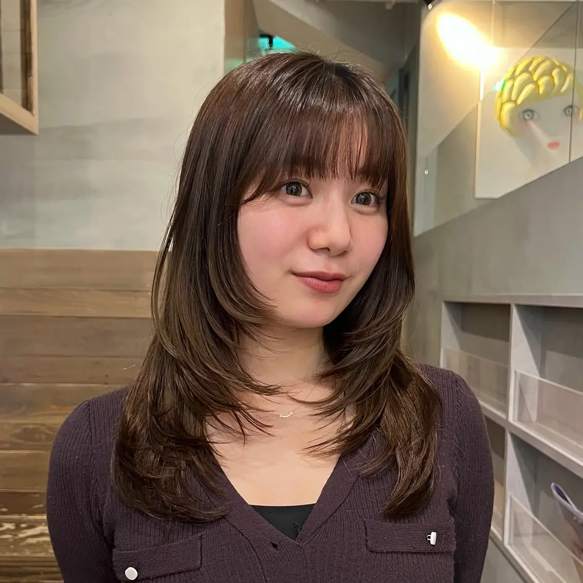 セミロング カット レイヤー／ボブ KAHOのヘアスタイル