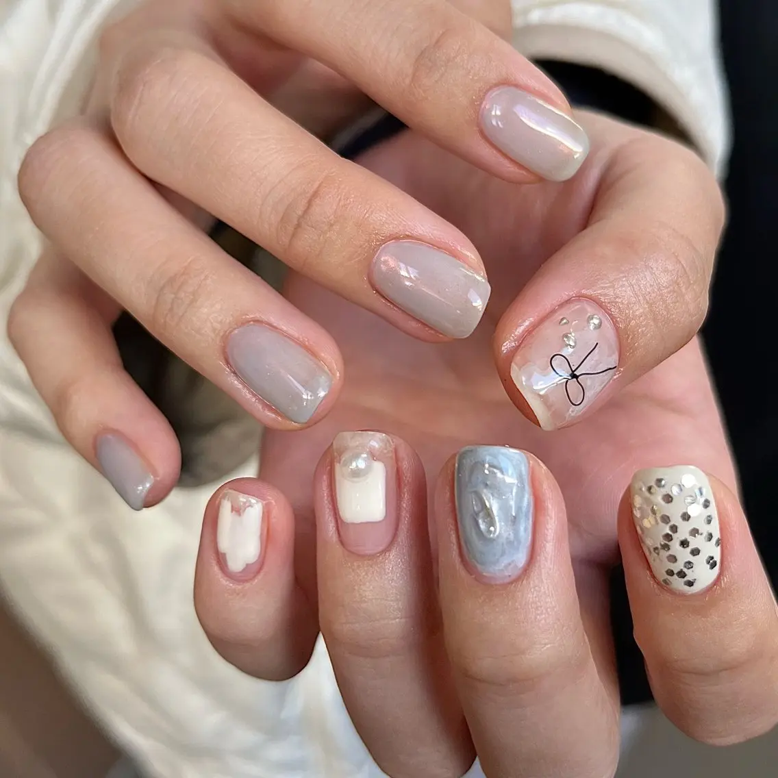ネイル グリーン ハンドネイル vegh. nail/阿波座のネイルデザイン