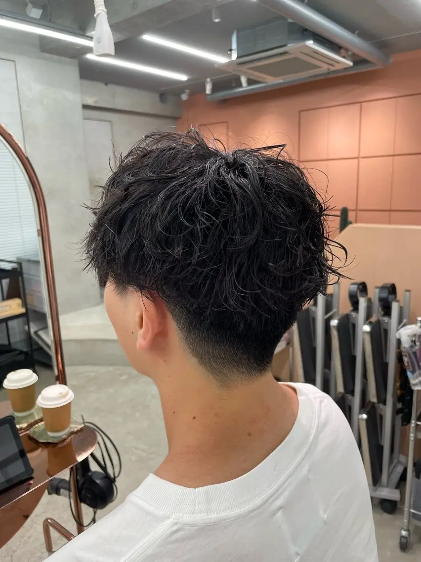 パーマ メンズ カット パーマ 鶴井 美空のヘアスタイル