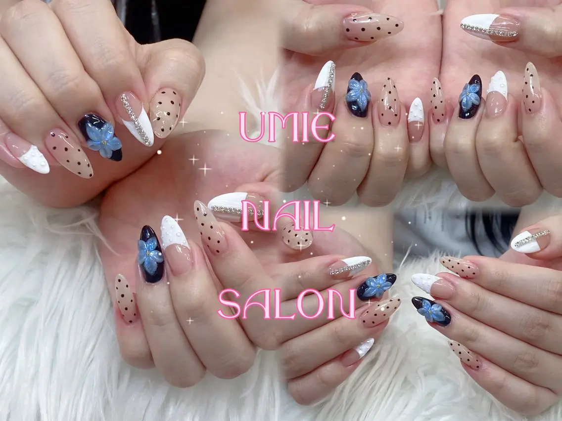 ネイル フットネイル フレンチネイル グラデーション キラキラネイル 韓国ネイル UMIE NAIL SALONのネイルデザイン
