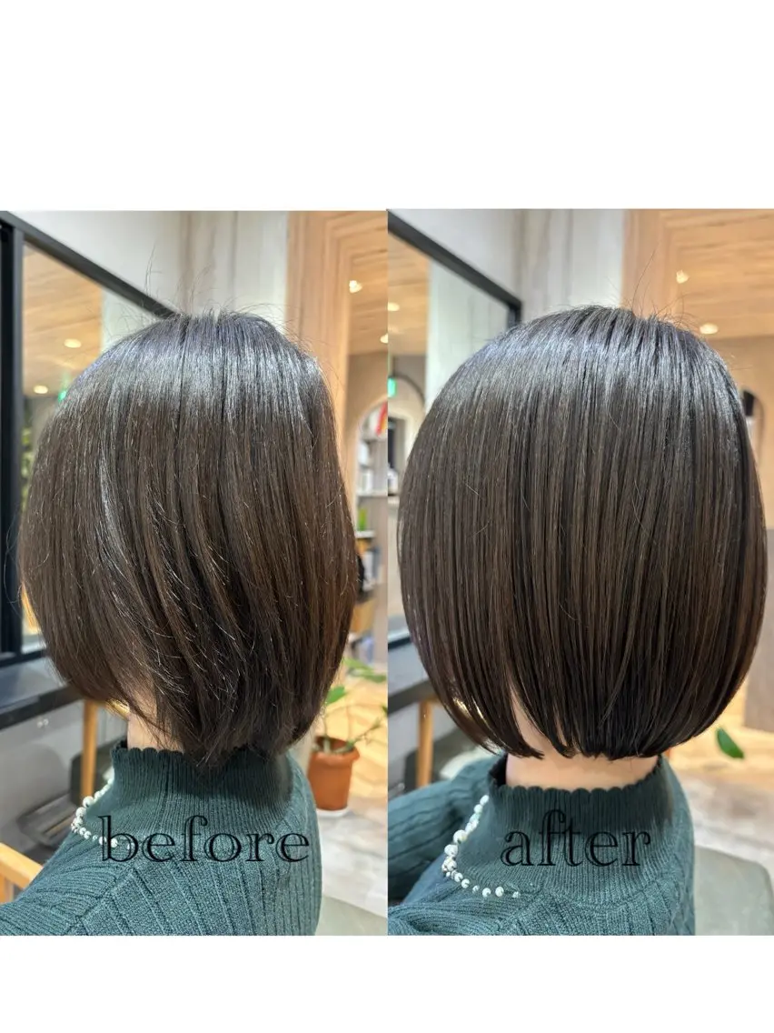 ショート ボブ カット ✨似合わせボブ✨ 縮毛矯正のヘアスタイル