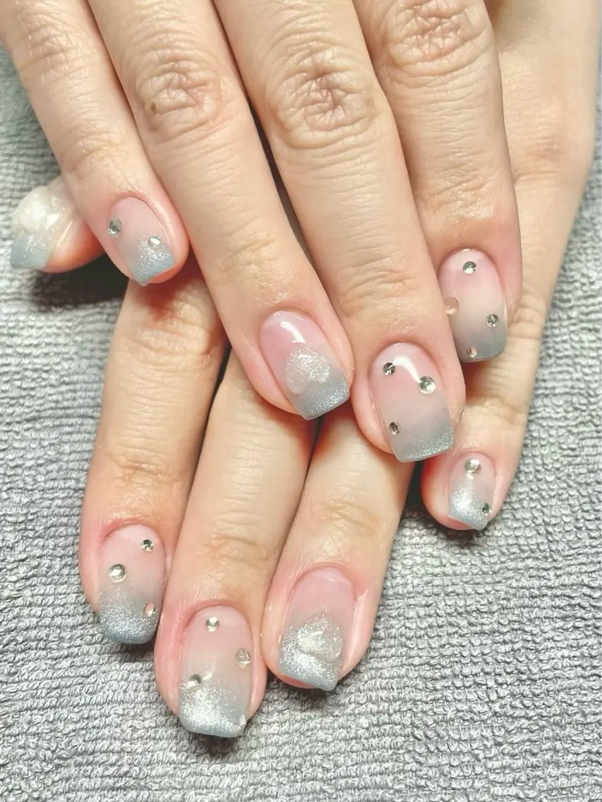 ネイル グラデーション ハート マグネットネイル ぷっくりネイル MOJA NAIL ＊MAIKOのネイルデザイン
