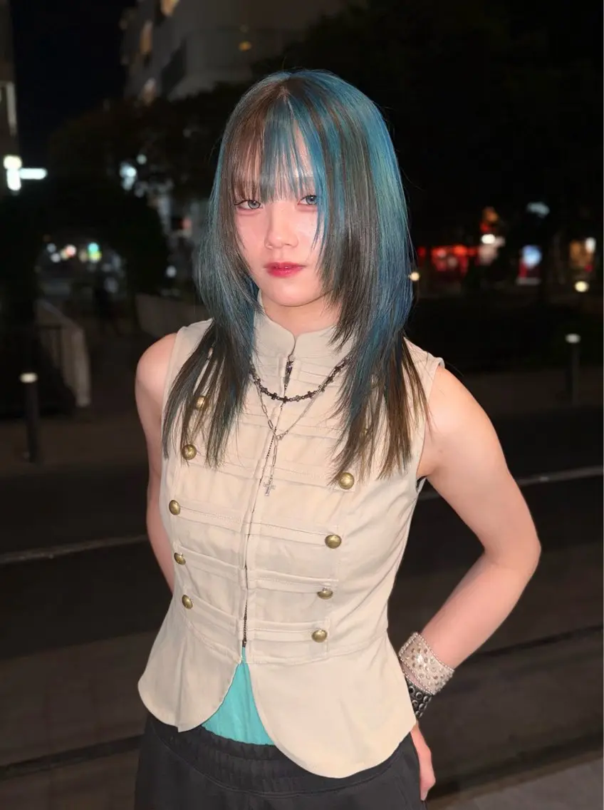 ミディアム カラー ヘアカラー 岡山ハイトーン・ ルーツカラー/こもものヘアスタイル