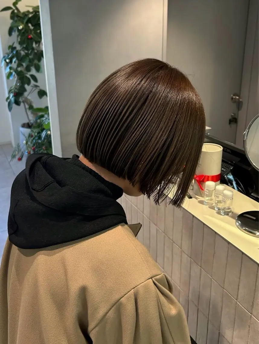 ショート ぱつっとボブ/ ボブ特化/タッセルのヘアスタイル