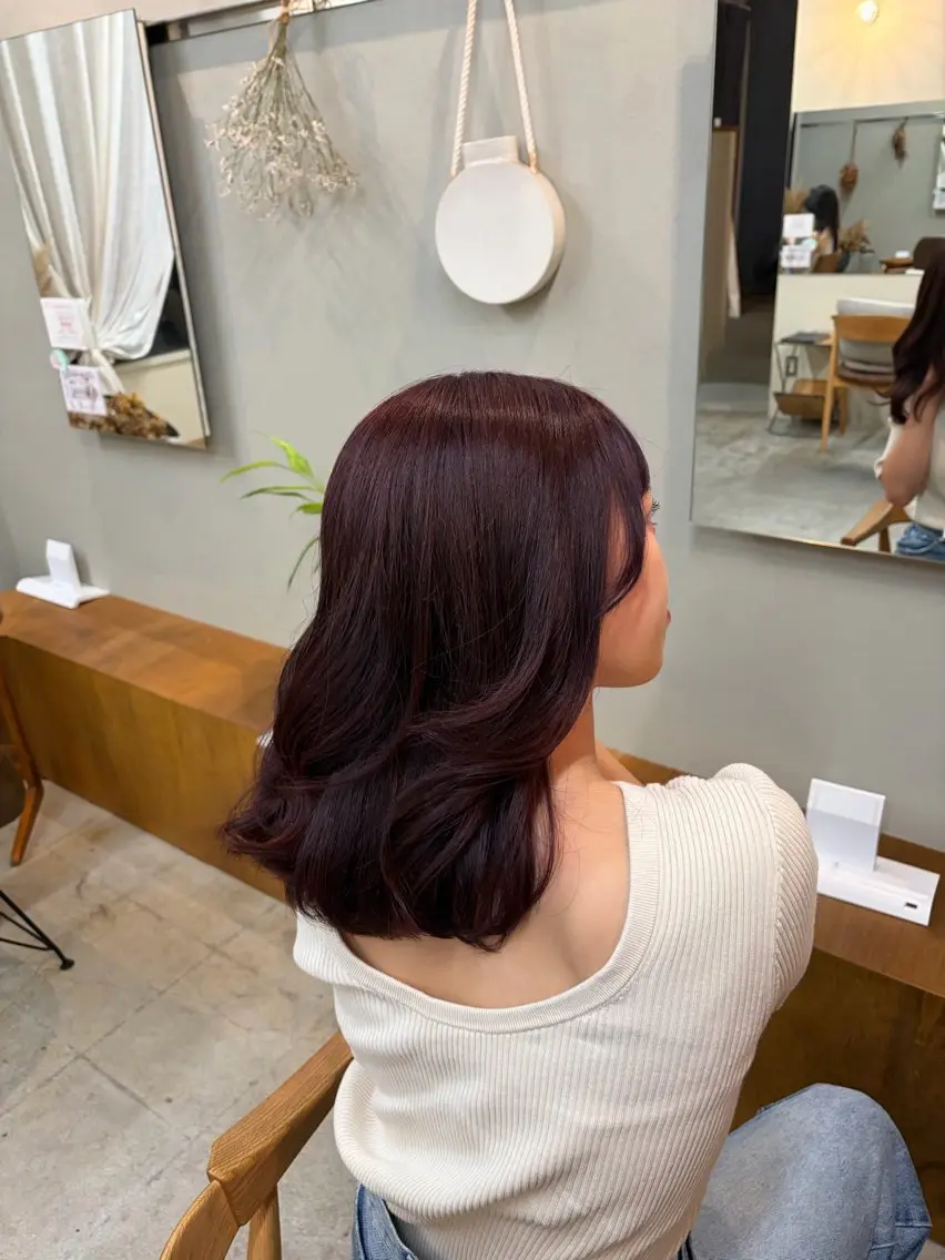 セミロング カラー ヘアカラー トリートメント 透明感カラー/名古屋 /栄/木下奈々望のヘアスタイル