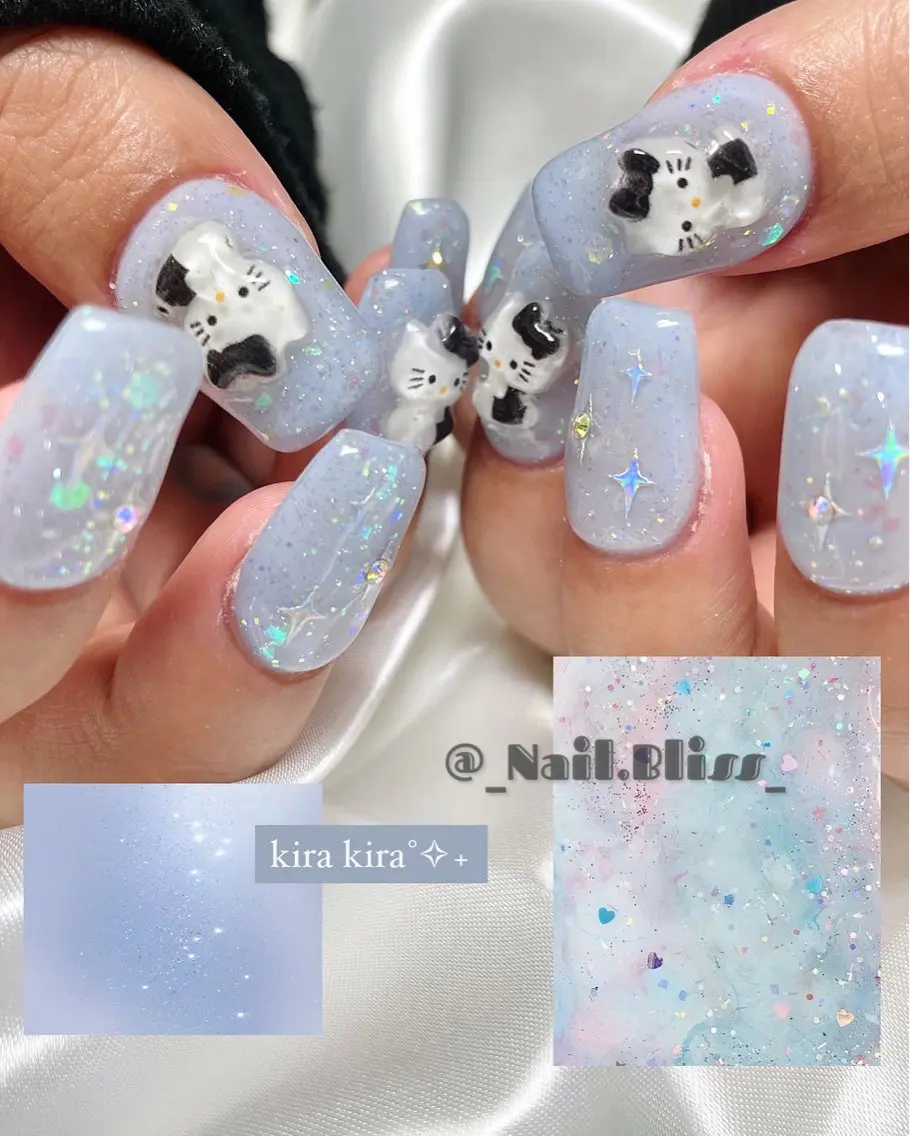 ネイル オーロラネイル キラキラネイル ラメ(グリッター) ハンドネイル NAIL BLISSのネイルデザイン