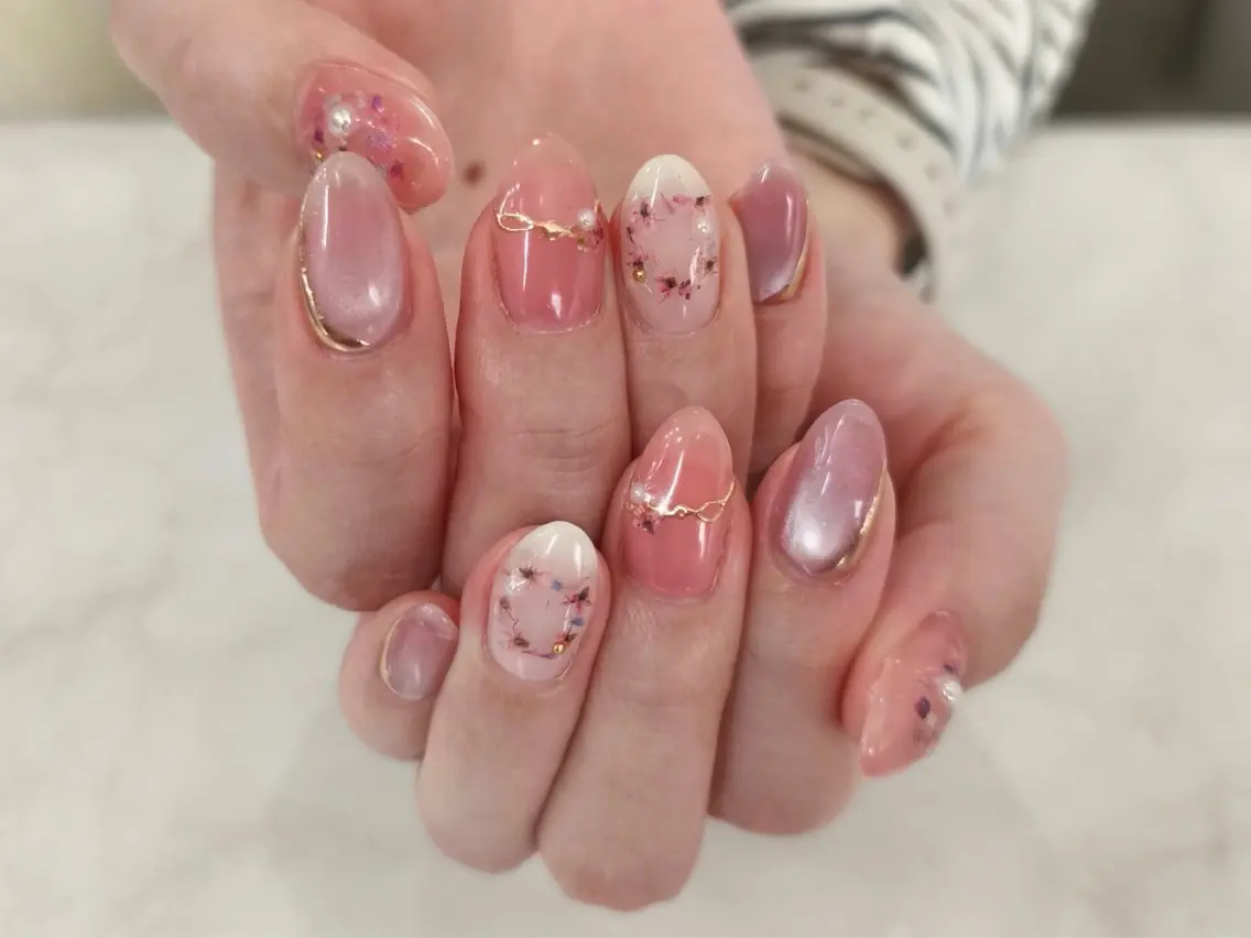 ネイル 春ネイル ハンドネイル K. SATOのネイルデザイン