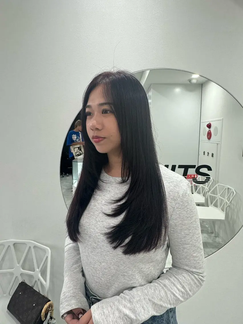ロング カット トリートメント ヘッドスパ 大人っぽ韓国🤍ブリ ーチ/mitsukiのヘアスタイル