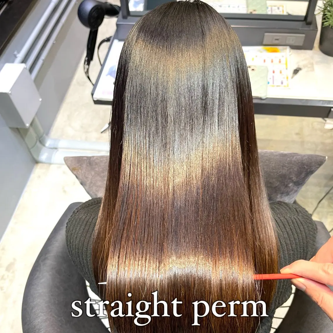 ロング カラー パーマ カット 縮毛矯正 トリートメント ✨縮毛矯正　韓国ヘア レイヤー✨大濱快斗のヘアスタイル