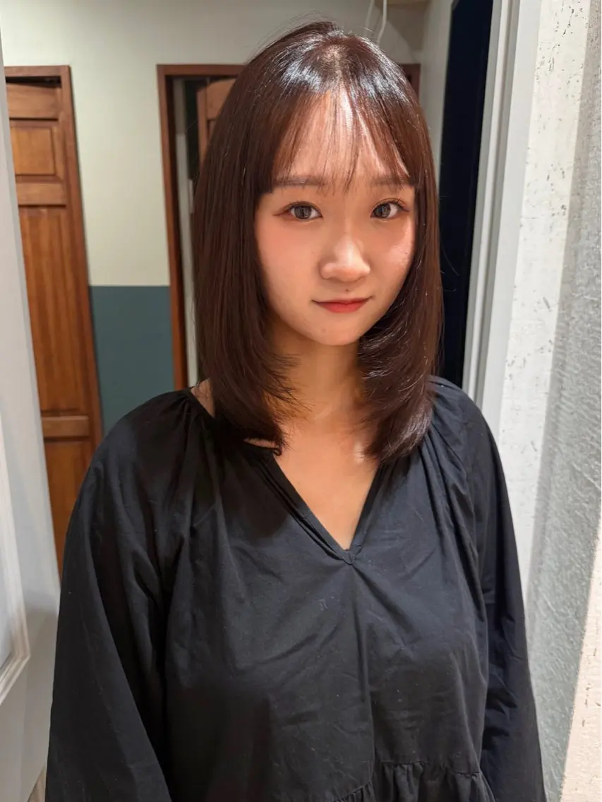 ミディアム カラー ブラウンカラー 似合わせカット カット ヘアカラー トリートメント mai / linoah˚✧のヘアスタイル
