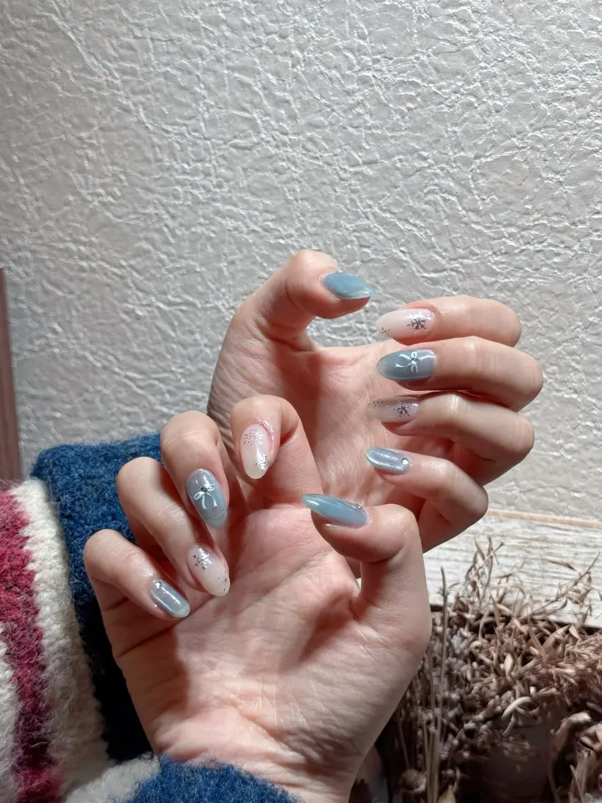 ネイル アートネイル フットネイル ジェルネイル ハート マグネットネイル babarla Nailのネイルデザイン