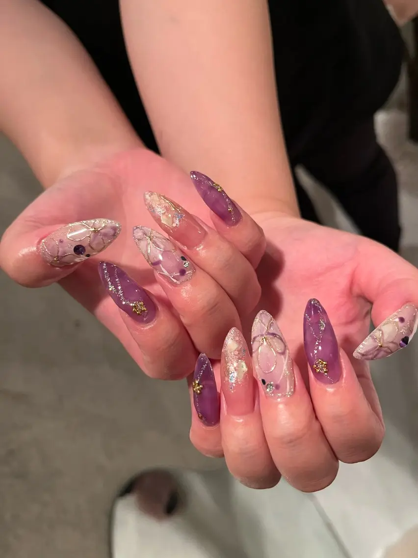 ネイル ロングネイル ハンドネイル DariL Ayaのネイルデザイン
