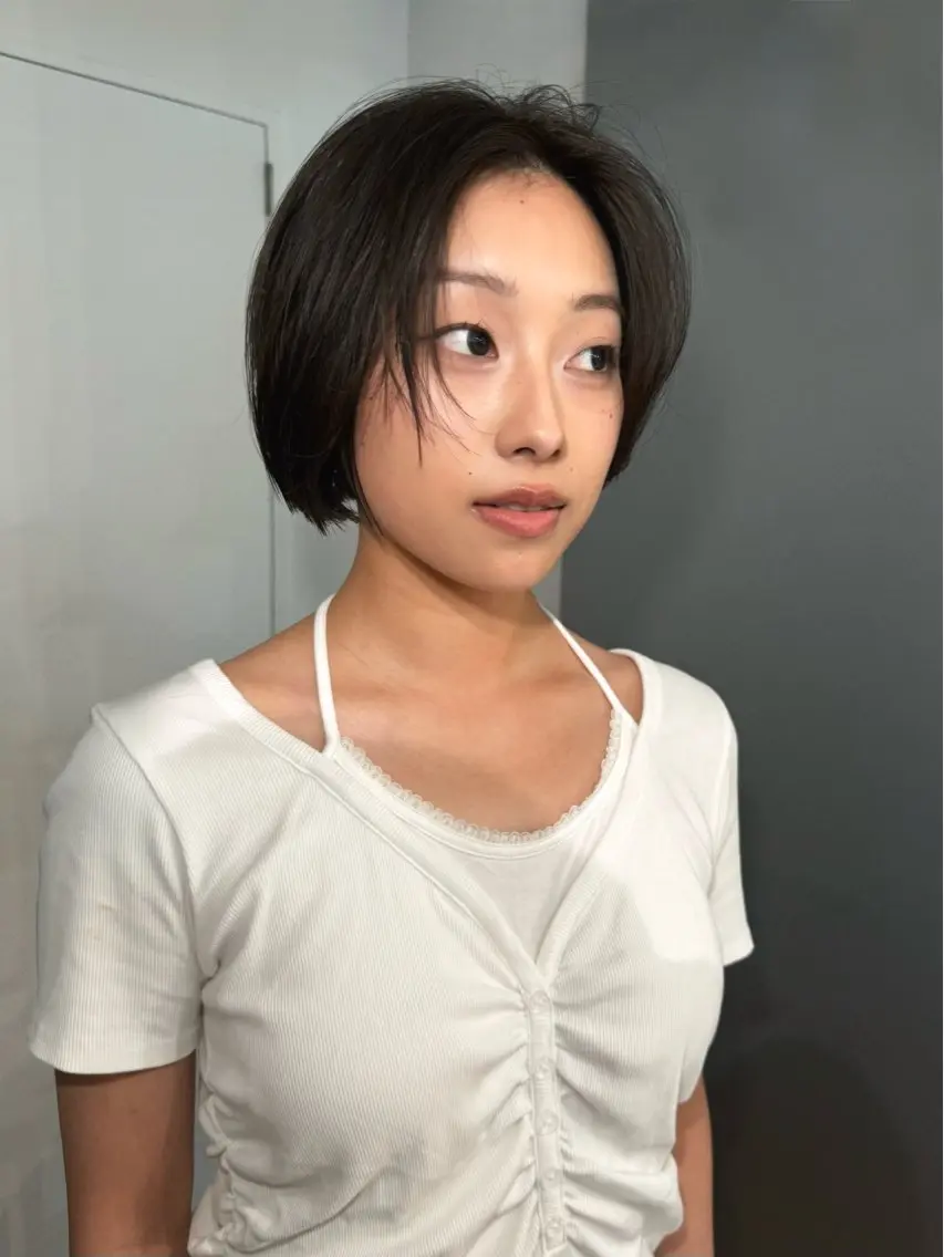 ミディアム パーマ 縮毛矯正 ストレートパーマ カット 縮毛矯正 トリートメント sota/透け感ヘア /モノトーン/ラフさのヘアスタイル