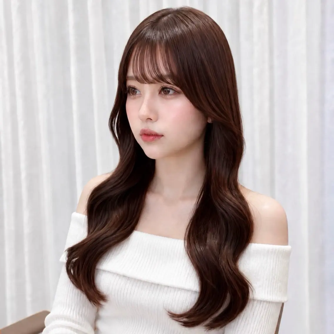 ロング カラー 顔周りカット 似合わせカット 小顔カット カット ヘアカラー トリートメント ヘアセット 骨格別小顔カット/ 顔周りカット/金井のヘアスタイル
