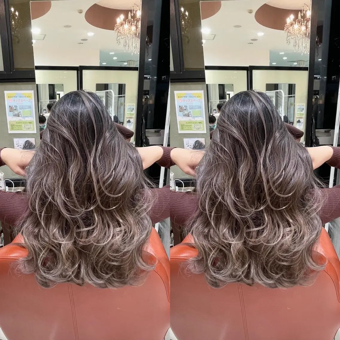 ロング ヘアカラー トリートメント Y Uのヘアスタイル