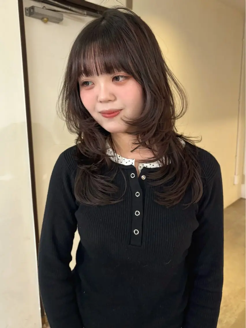 ロング カラー カット ヘアカラー mizuki/ピンク ベージュ.レイヤーのヘアスタイル