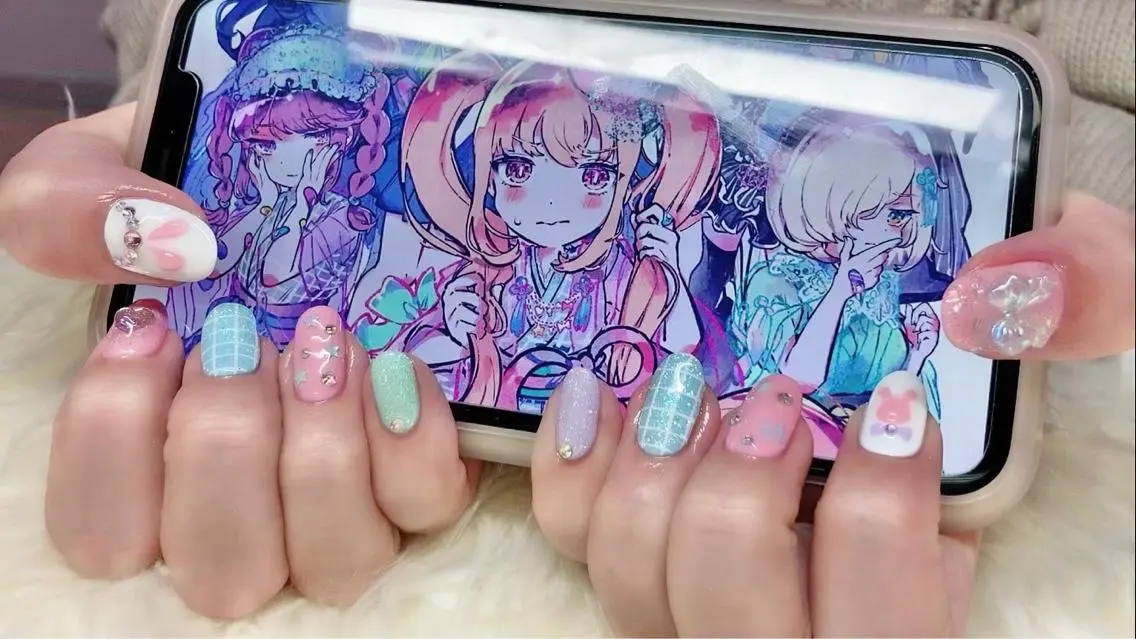 ネイル ジェルネイル 韓国ネイル 持ち込み パラジェル ハンドネイル Nail&eye Belire 新宿のネイルデザイン
