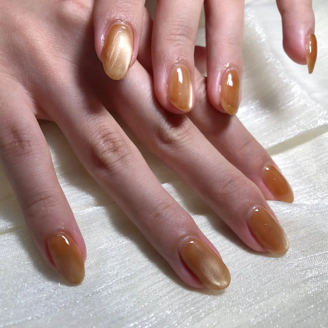 ネイル マグネットネイル オフィスネイル ワンカラーネイル ピンク シンプルネイル Salon GEM(ジェム)のネイルデザイン