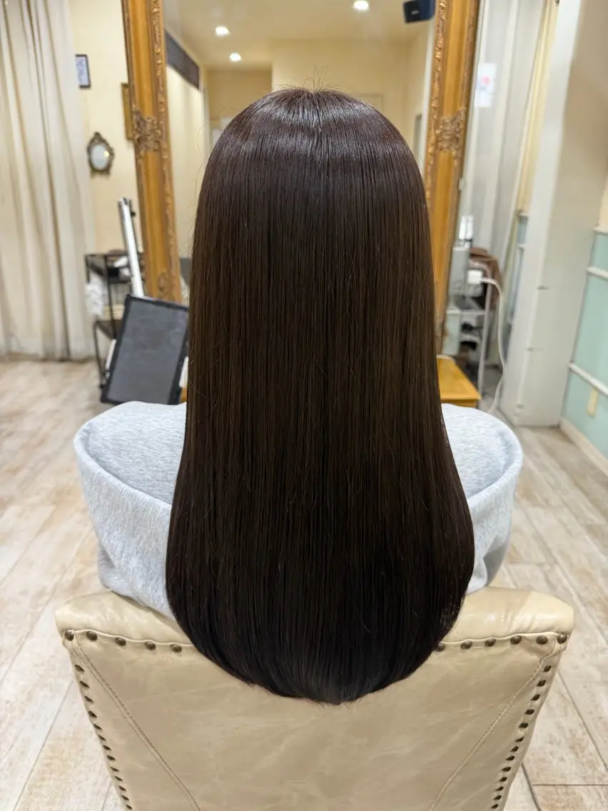 ロング カラー 髪質改善 レイヤーカット ロング カット ヘアカラー 縮毛矯正 トリートメント 新越谷noble店長 松本拓也▶◀*.のヘアスタイル